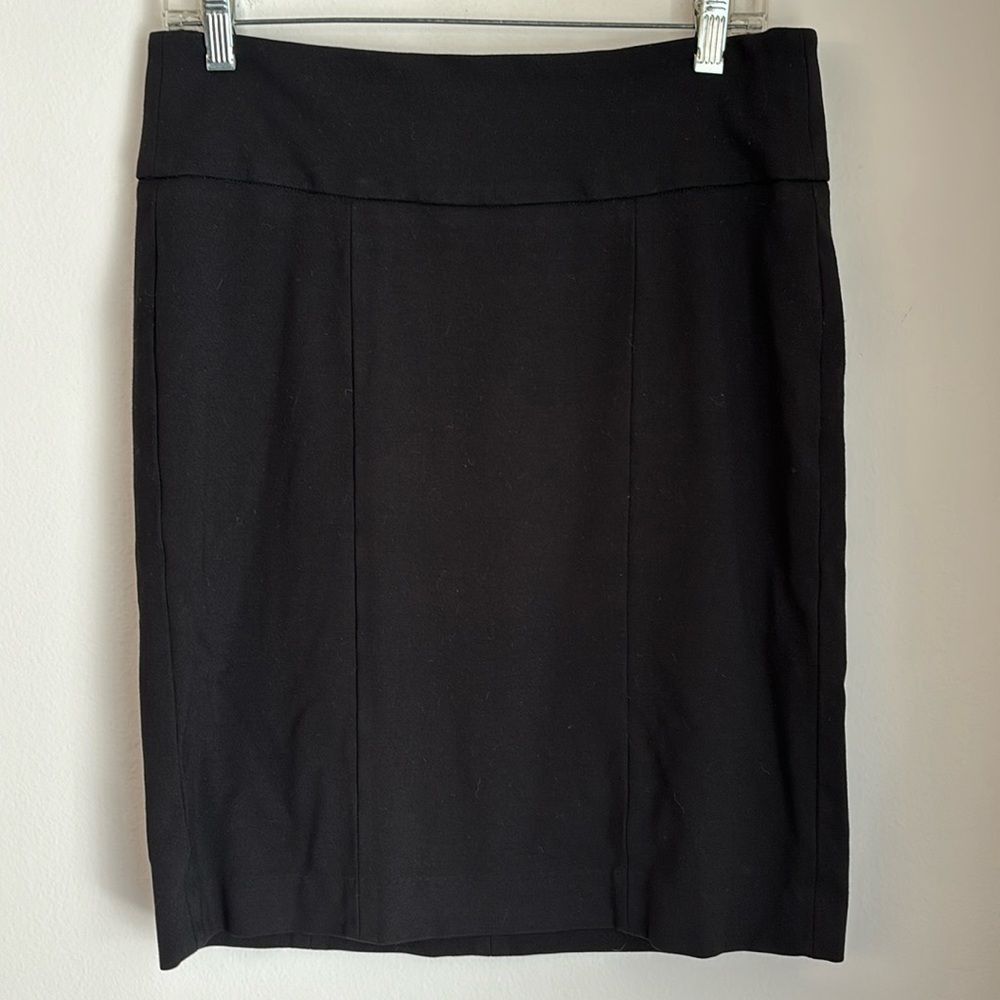 CAbi Women black pencil straight skirt work classic office wear size 8 EUC!